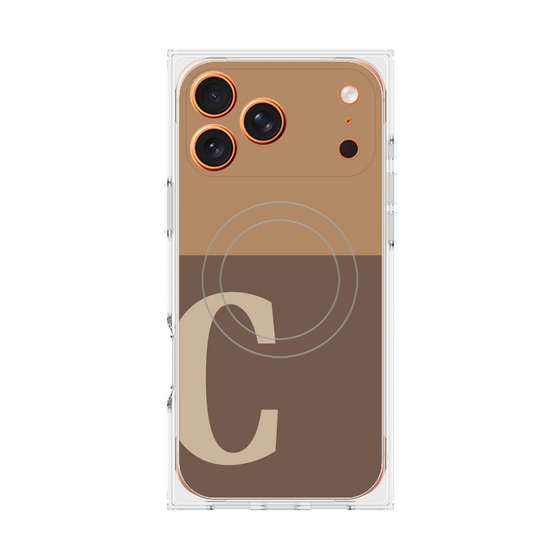 プレミアムスクエアケース with MagSafe［ オリジナル - initial two tone - C brown ］