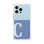 プレミアムスクエアケース with MagSafe［ オリジナル - initial two tone - C blue ］
