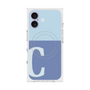 プレミアムスクエアケース with MagSafe［ オリジナル - initial two tone - C blue ］