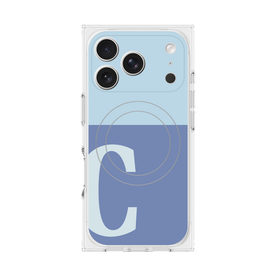 プレミアムスクエアケース with MagSafe［ オリジナル - initial two tone - C blue ］