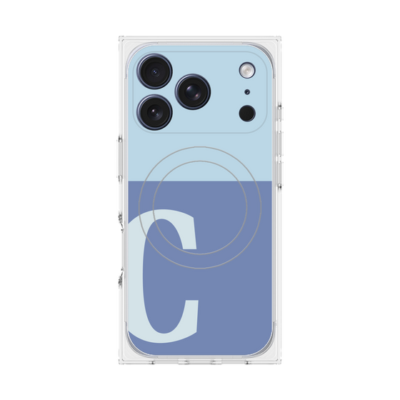 プレミアムスクエアケース with MagSafe［ オリジナル - initial two tone - C blue ］