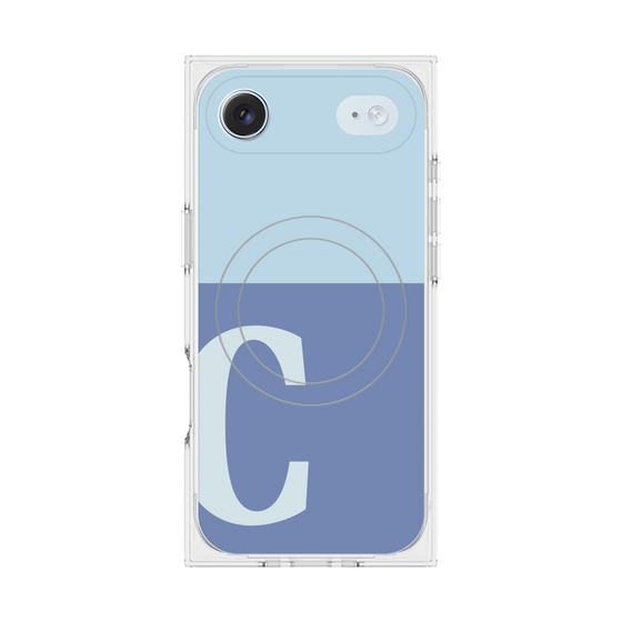 プレミアムスクエアケース with MagSafe［ オリジナル - initial two tone - C blue ］