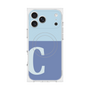 プレミアムスクエアケース with MagSafe［ オリジナル - initial two tone - C blue ］