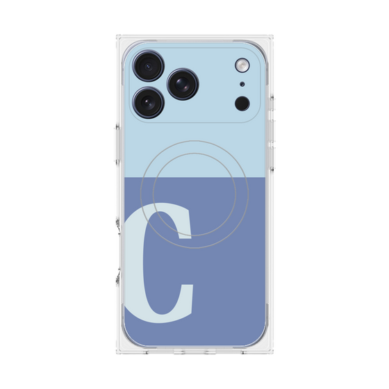 プレミアムスクエアケース with MagSafe［ オリジナル - initial two tone - C blue ］