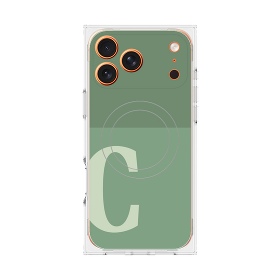 プレミアムスクエアケース with MagSafe［ オリジナル - initial two tone - C green ］