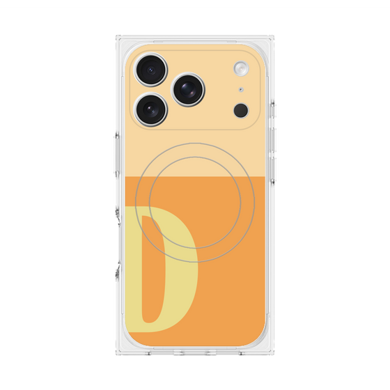 プレミアムスクエアケース with MagSafe［ オリジナル - initial two tone - D orange ］