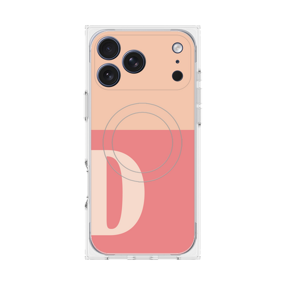 プレミアムスクエアケース with MagSafe［ オリジナル - initial two tone - D pink ］