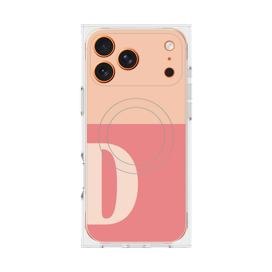 プレミアムスクエアケース with MagSafe［ オリジナル - initial two tone - D pink ］