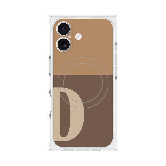 プレミアムスクエアケース with MagSafe［ オリジナル - initial two tone - D brown ］