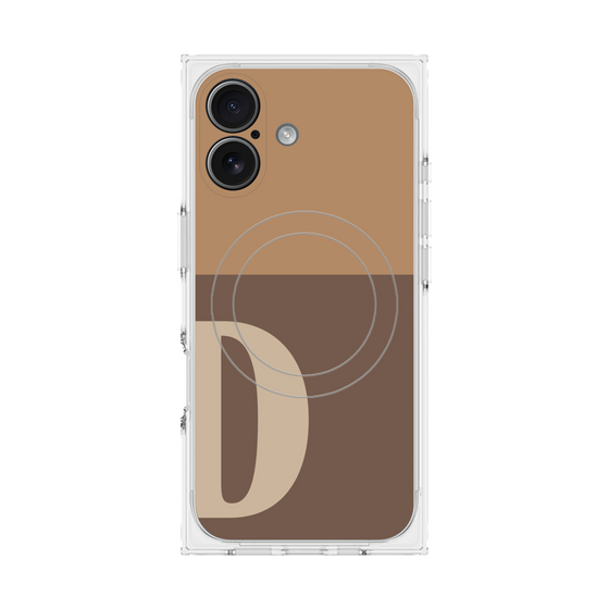 プレミアムスクエアケース with MagSafe［ オリジナル - initial two tone - D brown ］