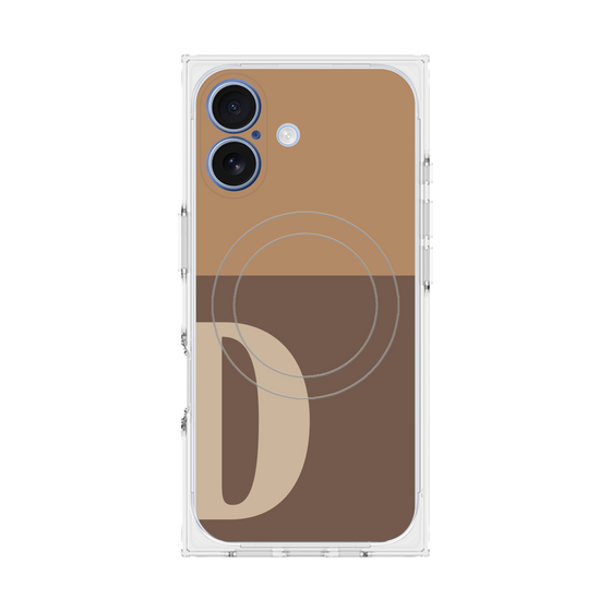 プレミアムスクエアケース with MagSafe［ オリジナル - initial two tone - D brown ］