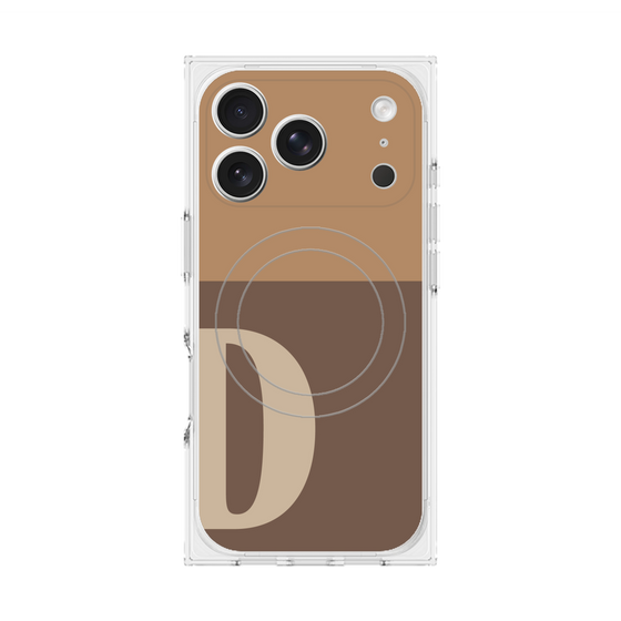 プレミアムスクエアケース with MagSafe［ オリジナル - initial two tone - D brown ］