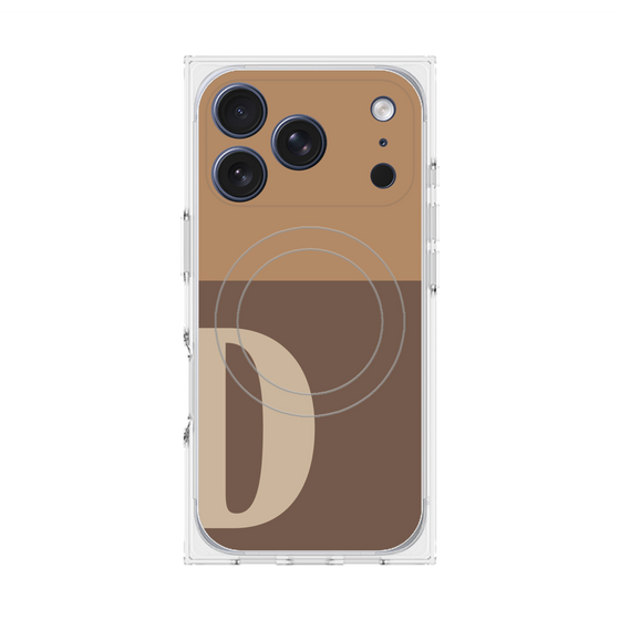プレミアムスクエアケース with MagSafe［ オリジナル - initial two tone - D brown ］