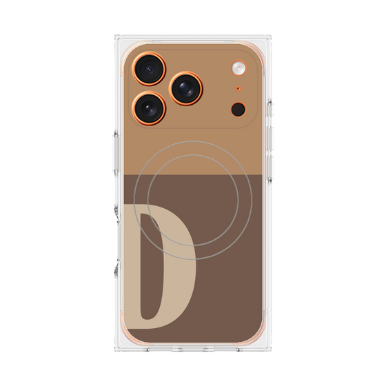 プレミアムスクエアケース with MagSafe［ オリジナル - initial two tone - D brown ］