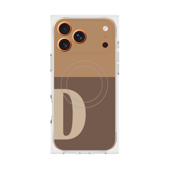 プレミアムスクエアケース with MagSafe［ オリジナル - initial two tone - D brown ］