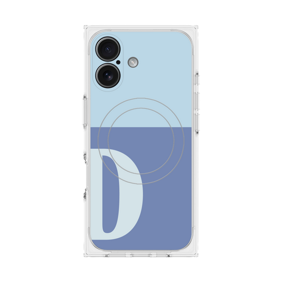 プレミアムスクエアケース with MagSafe［ オリジナル - initial two tone - D blue ］