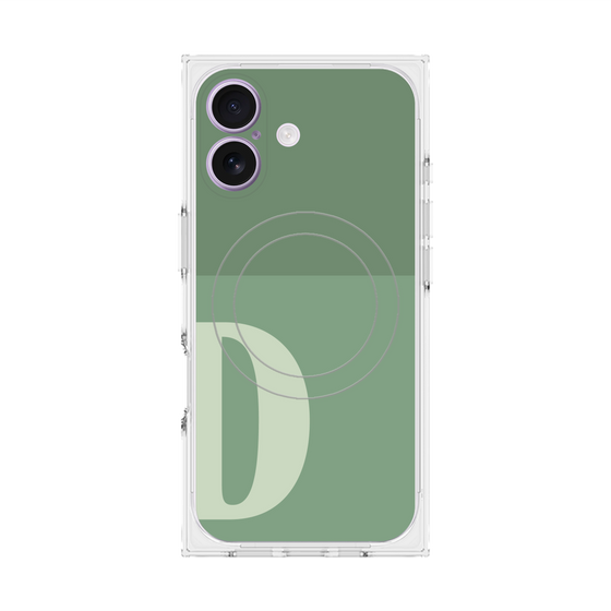 プレミアムスクエアケース with MagSafe［ オリジナル - initial two tone - D green ］