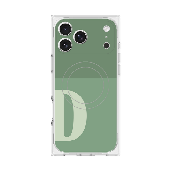 プレミアムスクエアケース with MagSafe［ オリジナル - initial two tone - D green ］