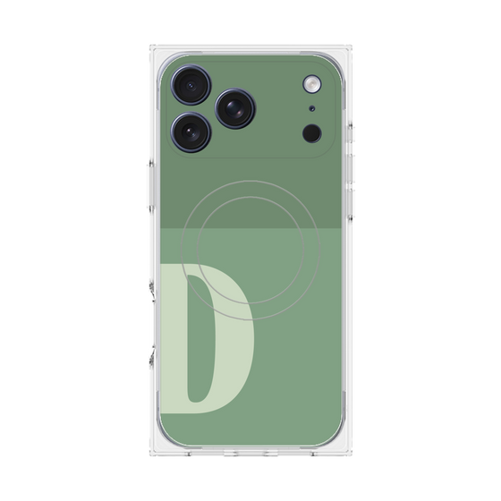 プレミアムスクエアケース with MagSafe［ オリジナル - initial two tone - D green ］