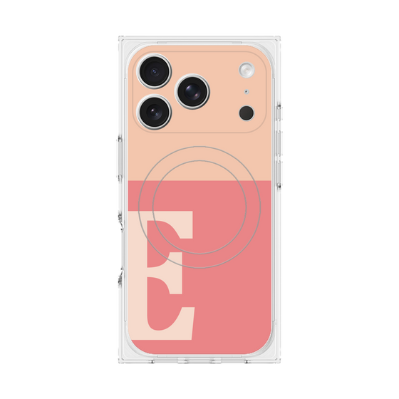プレミアムスクエアケース with MagSafe［ オリジナル - initial two tone - E pink ］
