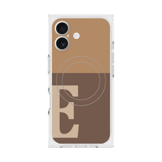 プレミアムスクエアケース with MagSafe［ オリジナル - initial two tone - E brown ］