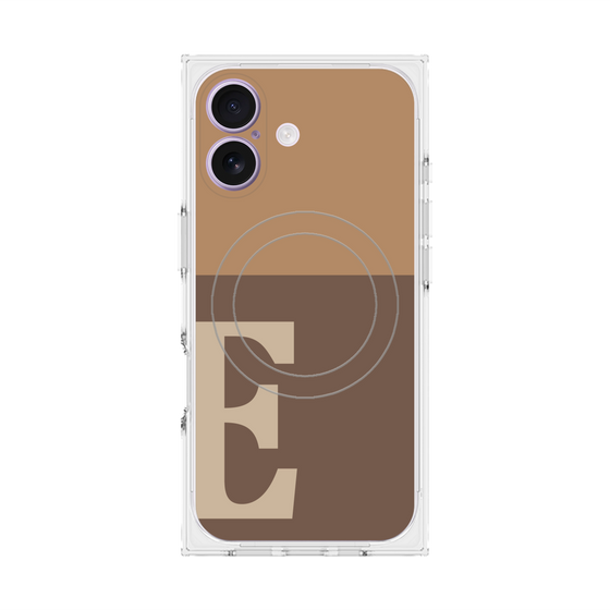 プレミアムスクエアケース with MagSafe［ オリジナル - initial two tone - E brown ］