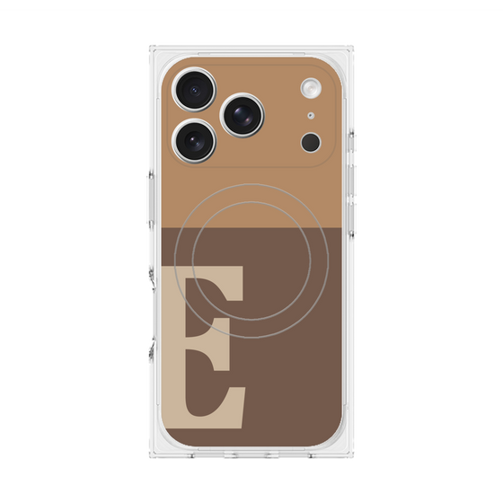 プレミアムスクエアケース with MagSafe［ オリジナル - initial two tone - E brown ］