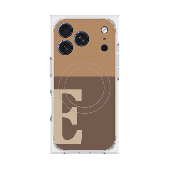 プレミアムスクエアケース with MagSafe［ オリジナル - initial two tone - E brown ］
