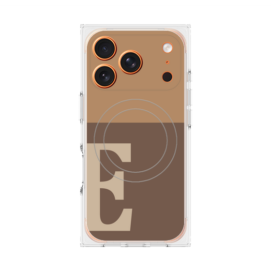 プレミアムスクエアケース with MagSafe［ オリジナル - initial two tone - E brown ］
