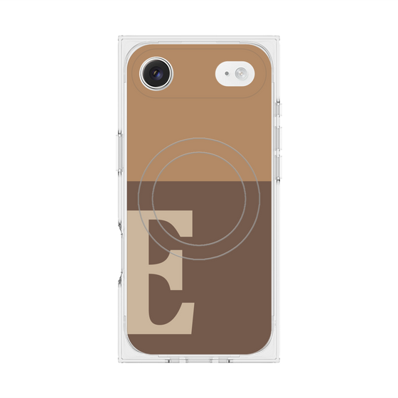 プレミアムスクエアケース with MagSafe［ オリジナル - initial two tone - E brown ］