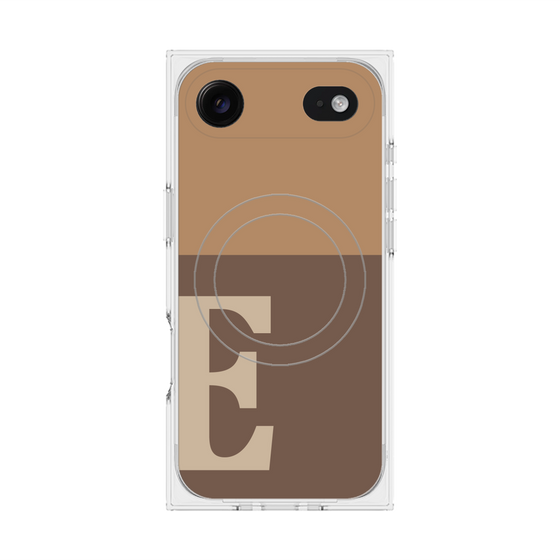 プレミアムスクエアケース with MagSafe［ オリジナル - initial two tone - E brown ］