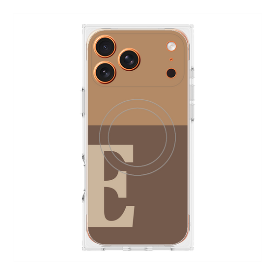 プレミアムスクエアケース with MagSafe［ オリジナル - initial two tone - E brown ］