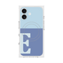 プレミアムスクエアケース with MagSafe［ オリジナル - initial two tone - E blue ］