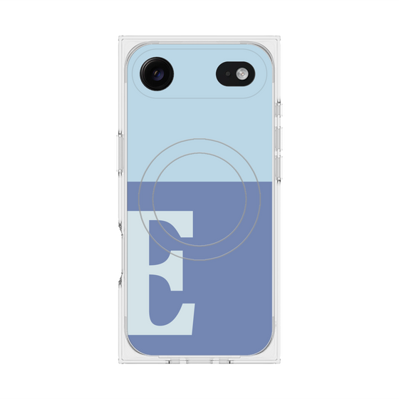 プレミアムスクエアケース with MagSafe［ オリジナル - initial two tone - E blue ］