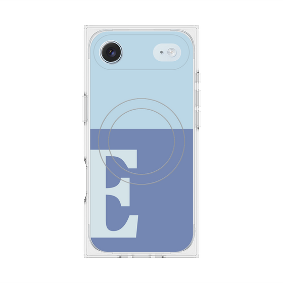 プレミアムスクエアケース with MagSafe［ オリジナル - initial two tone - E blue ］