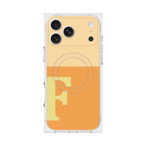 プレミアムスクエアケース with MagSafe［ オリジナル - initial two tone - F orange ］