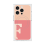 プレミアムスクエアケース with MagSafe［ オリジナル - initial two tone - F pink ］