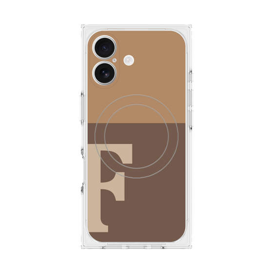 プレミアムスクエアケース with MagSafe［ オリジナル - initial two tone - F brown ］
