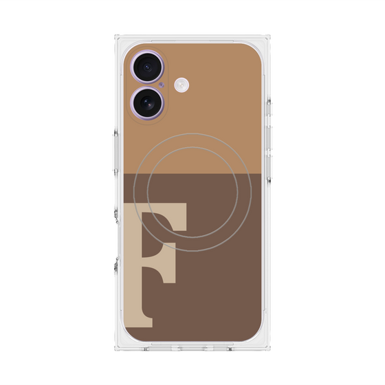 プレミアムスクエアケース with MagSafe［ オリジナル - initial two tone - F brown ］
