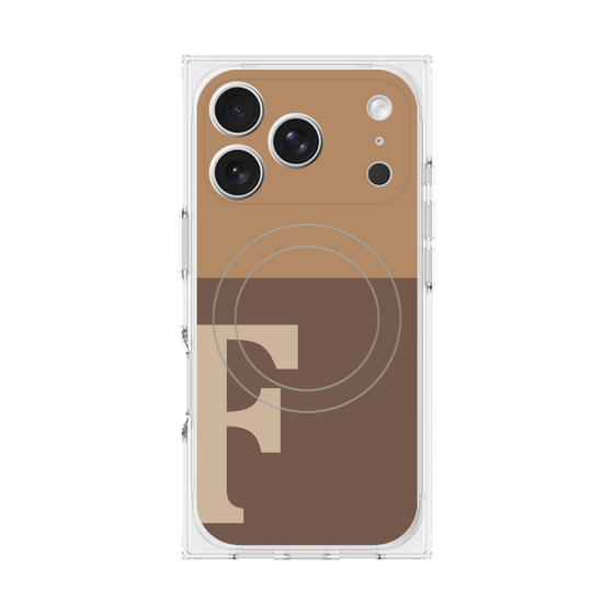 プレミアムスクエアケース with MagSafe［ オリジナル - initial two tone - F brown ］