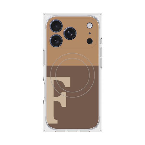 プレミアムスクエアケース with MagSafe［ オリジナル - initial two tone - F brown ］