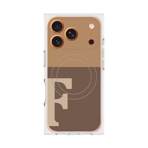 プレミアムスクエアケース with MagSafe［ オリジナル - initial two tone - F brown ］