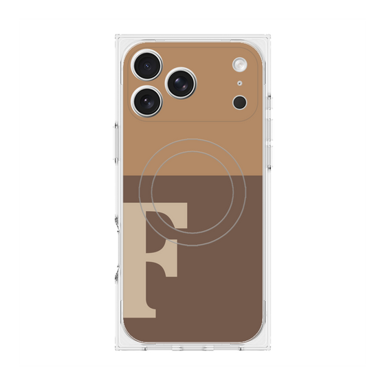プレミアムスクエアケース with MagSafe［ オリジナル - initial two tone - F brown ］