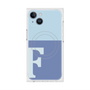 プレミアムスクエアケース with MagSafe［ オリジナル - initial two tone - F blue ］