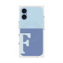 プレミアムスクエアケース with MagSafe［ オリジナル - initial two tone - F blue ］