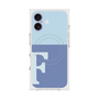 プレミアムスクエアケース with MagSafe［ オリジナル - initial two tone - F blue ］