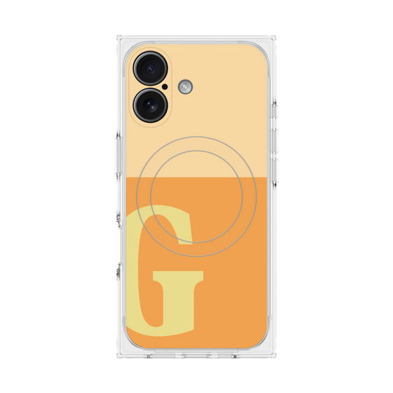 プレミアムスクエアケース with MagSafe［ オリジナル - initial two tone - G orange ］