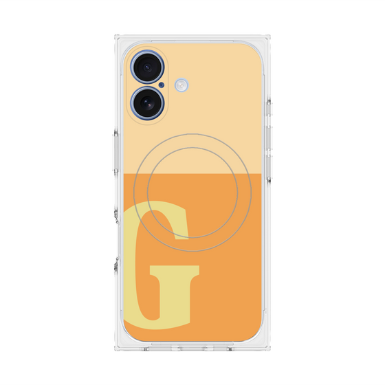 プレミアムスクエアケース with MagSafe［ オリジナル - initial two tone - G orange ］