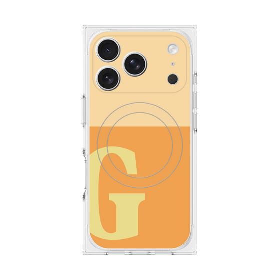 プレミアムスクエアケース with MagSafe［ オリジナル - initial two tone - G orange ］