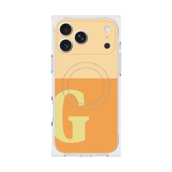 プレミアムスクエアケース with MagSafe［ オリジナル - initial two tone - G orange ］